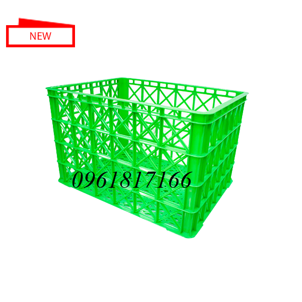 thùng nhựa HS022( sóng 8 bánh xe)
